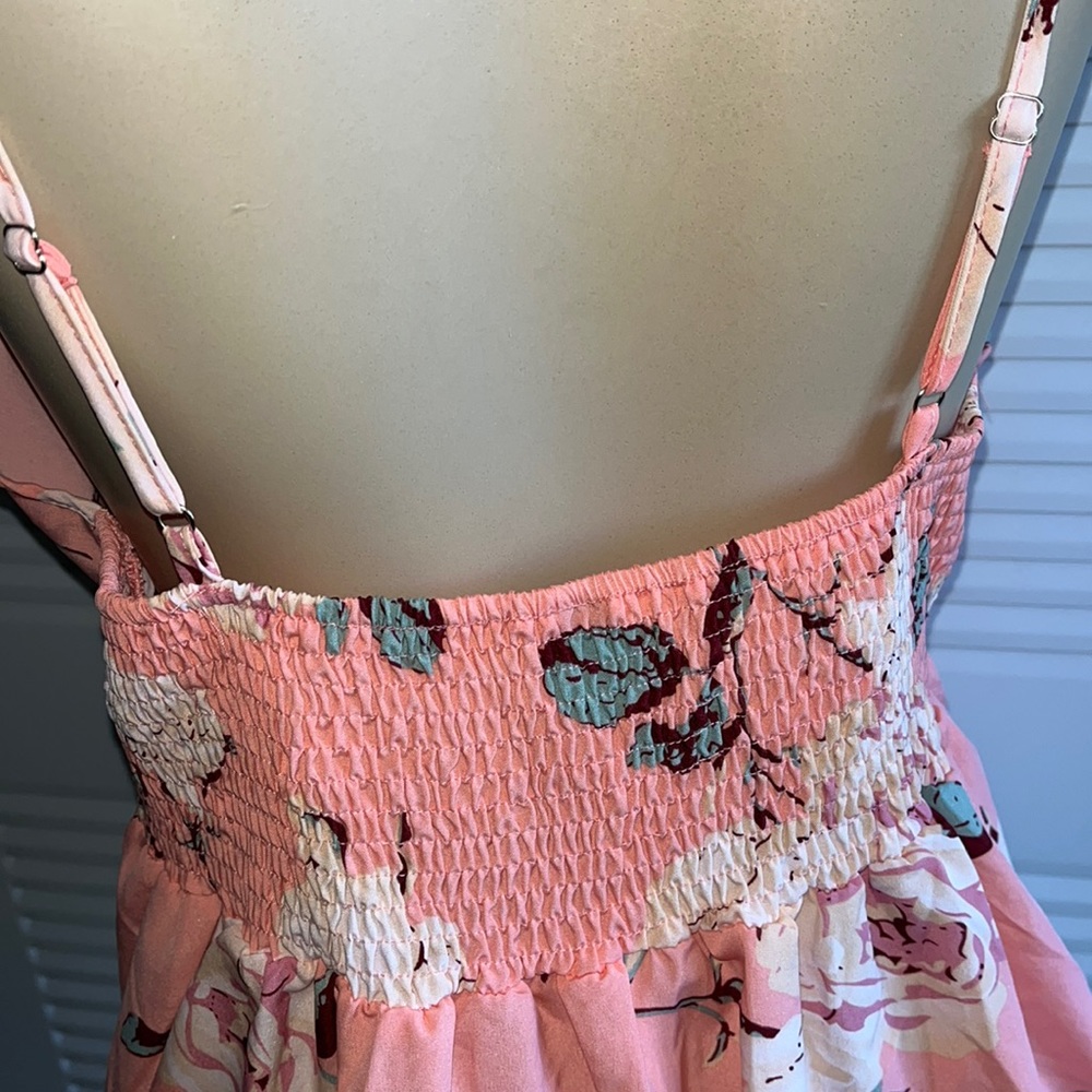 ❣️Peach Floral A Line Tank Blouse - Picture 7 of 12